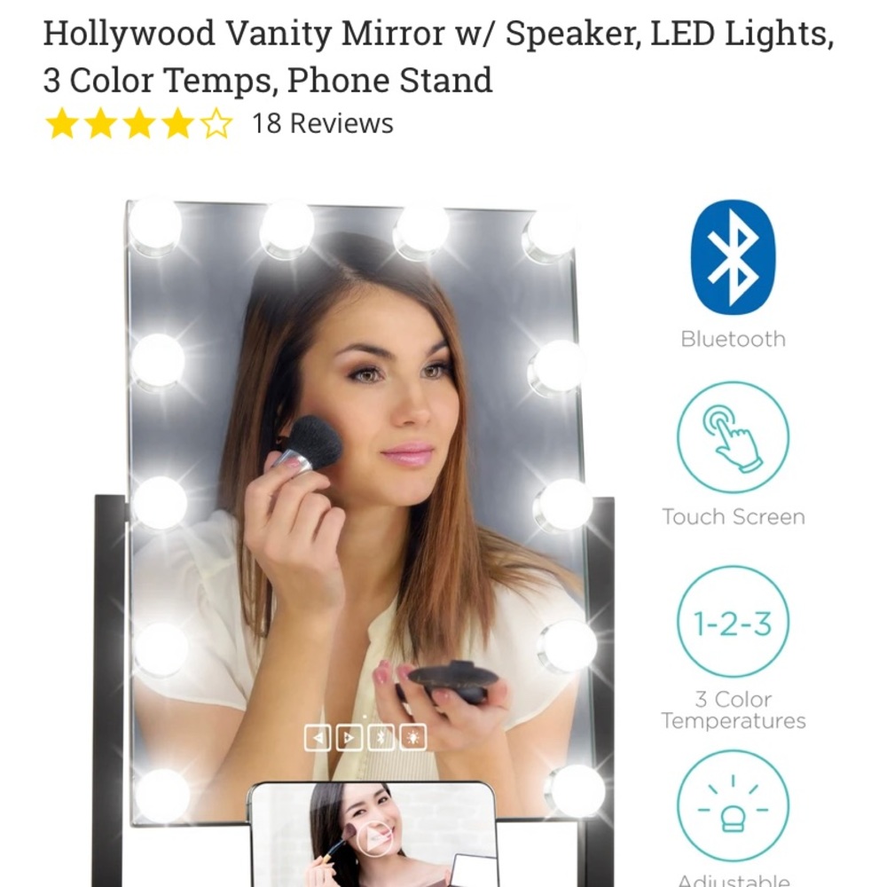 New vanity stand with LED lights and Bluetooth